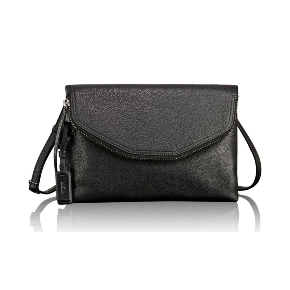 Rare Tumi No Ho Chrystie East/West Leather Crossbody Bag In Gray / Pristine